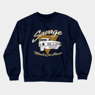 Savage Golden Muscle Car Power Crewneck Sweatshirt